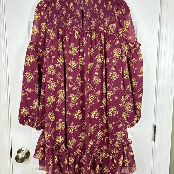 NWT Cinq a cept Zola dress maroon and starfruit sz 2 - Picture 14 of 14